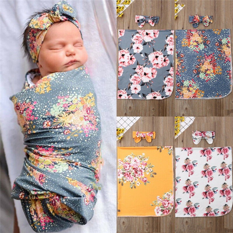Floral Printed Baby Wrap