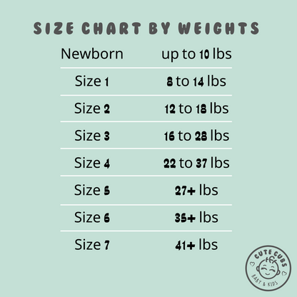 size guide for the healthy baby diapers